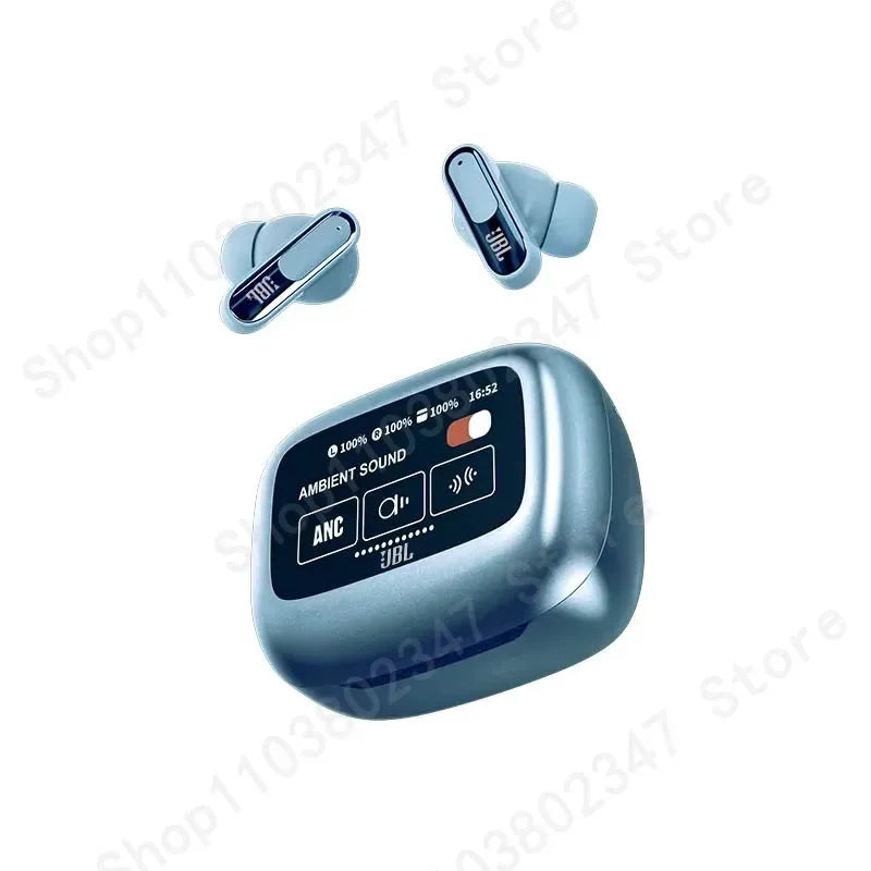 True Wireless Noise Cancelling Earbuds with Smart Display Case