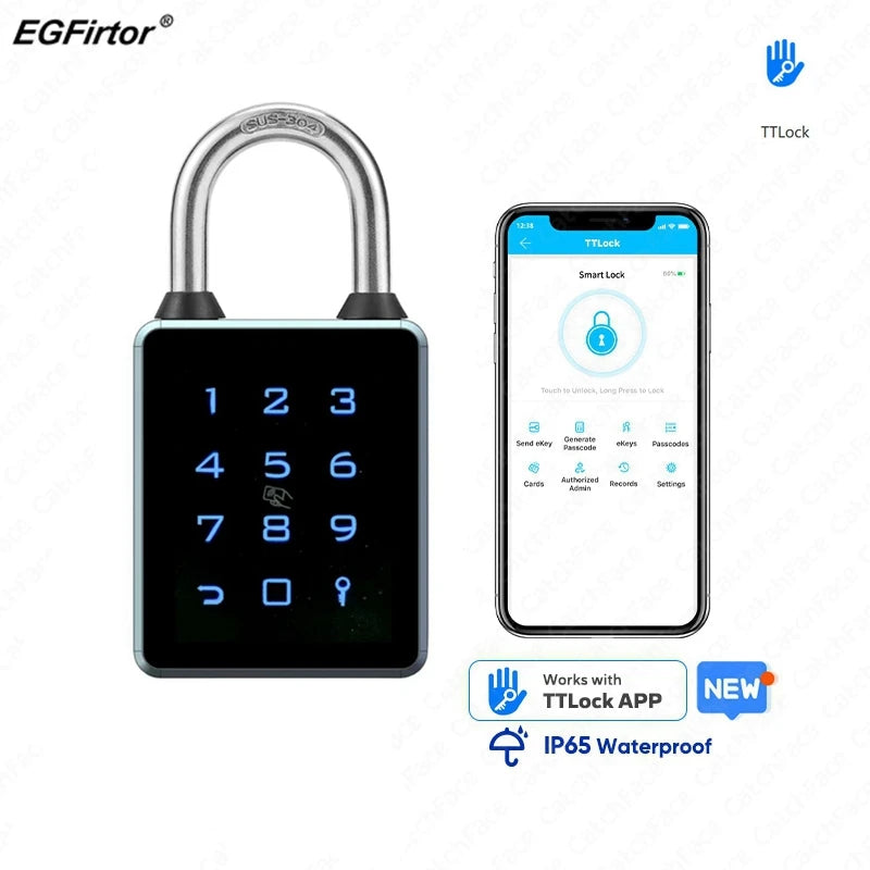 Smart Bluetooth Padlock with RFID &amp; Touch Keypad