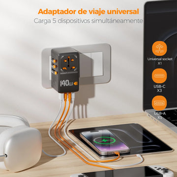 140W Universal GaN Travel Plug Adapter USB-C