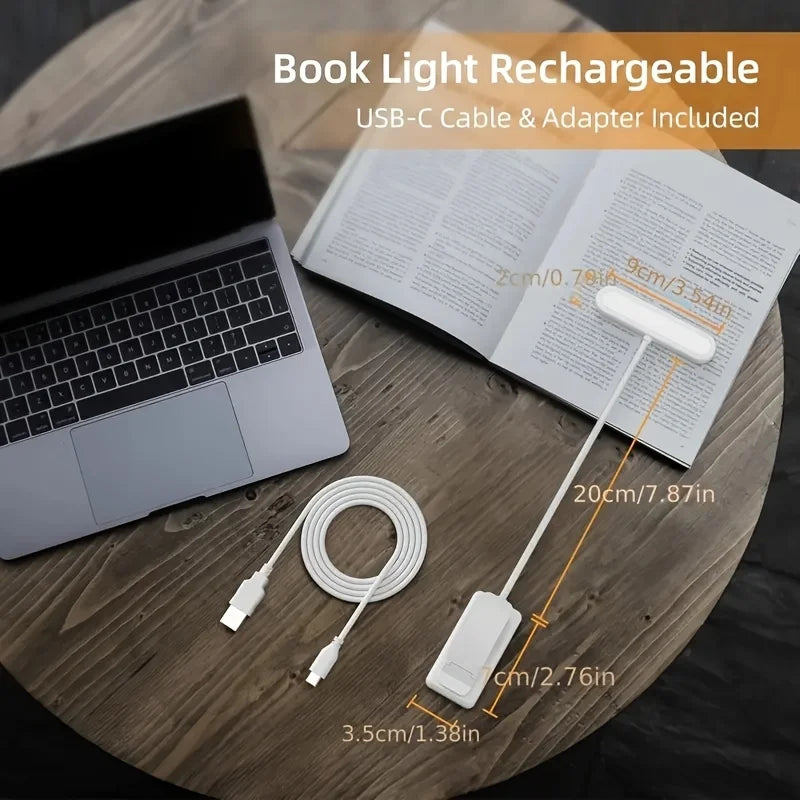 USB Rechargeable Book Light LED Clip Reading Lamp Eye-Care