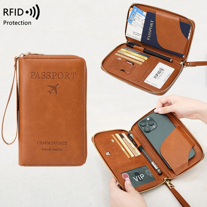 RFID Blocking Passport Holder Travel Wallet