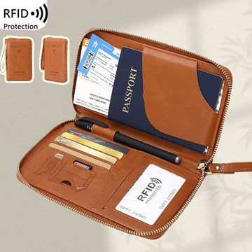 RFID Blocking Passport Holder Travel Wallet