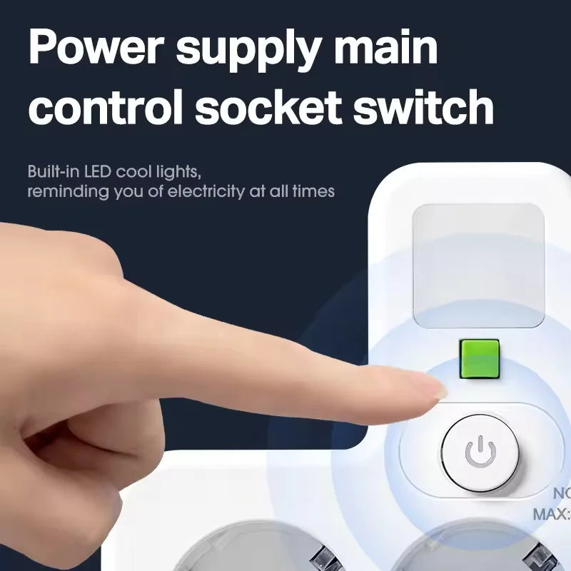 EU Power Strip with USB &amp; Type-C Night Light | Passport Gadgets